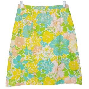 Vintage 60s-70s Clubhouse Classics Floral Skirt Made in USA Size Med
